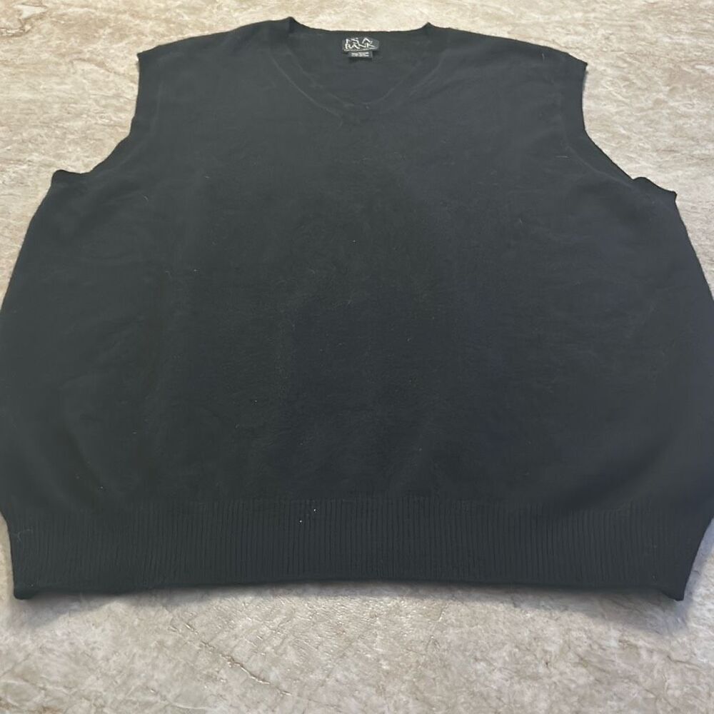 100% Cashmere Black Mens Sweater Vest